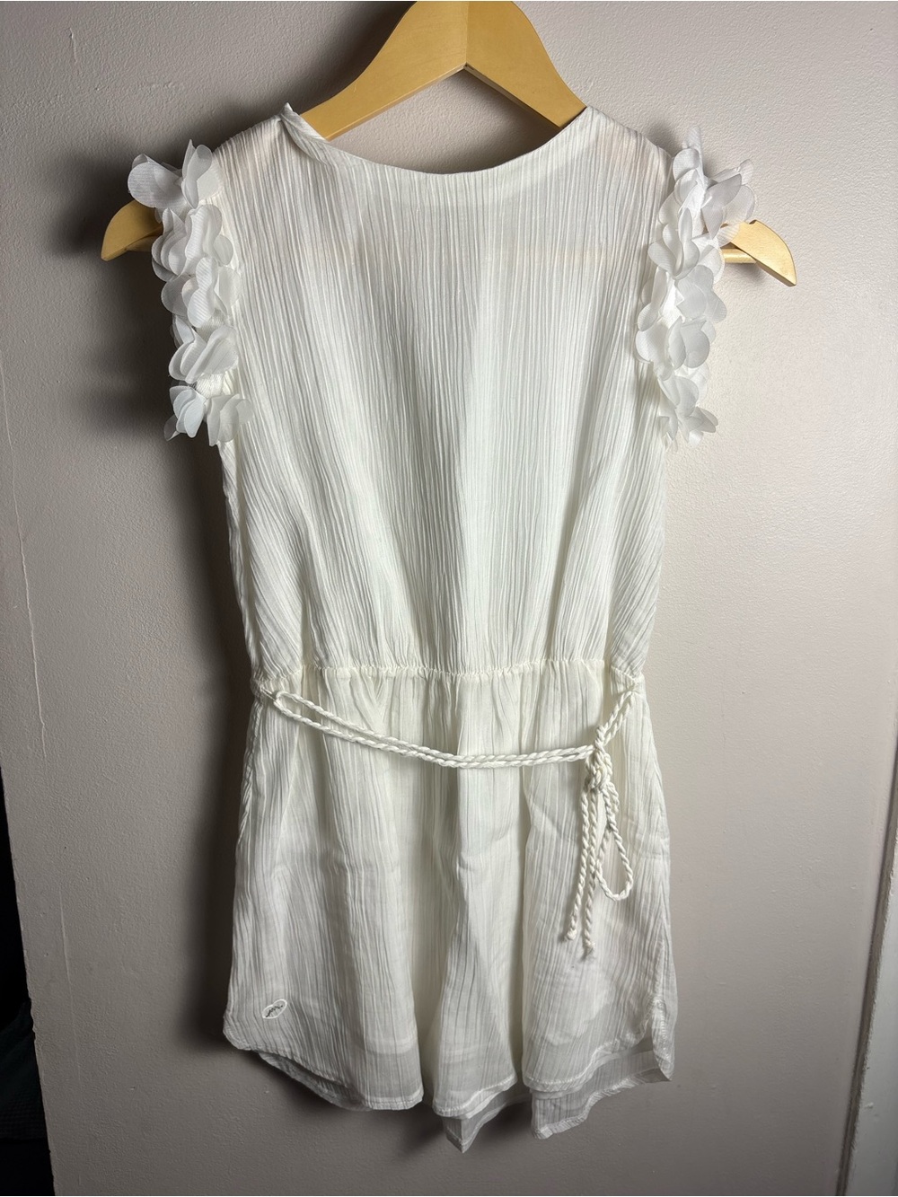 White Girls Floral Sleeve Silk/Cotton Blend Chateau de sable Dress Size 10